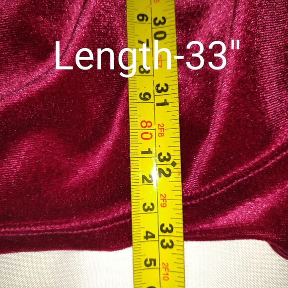 Nine West Velvet Mini Dress Burgundy Velour LARGE Comfort Wear Leisure Party - Picture 12 of 16